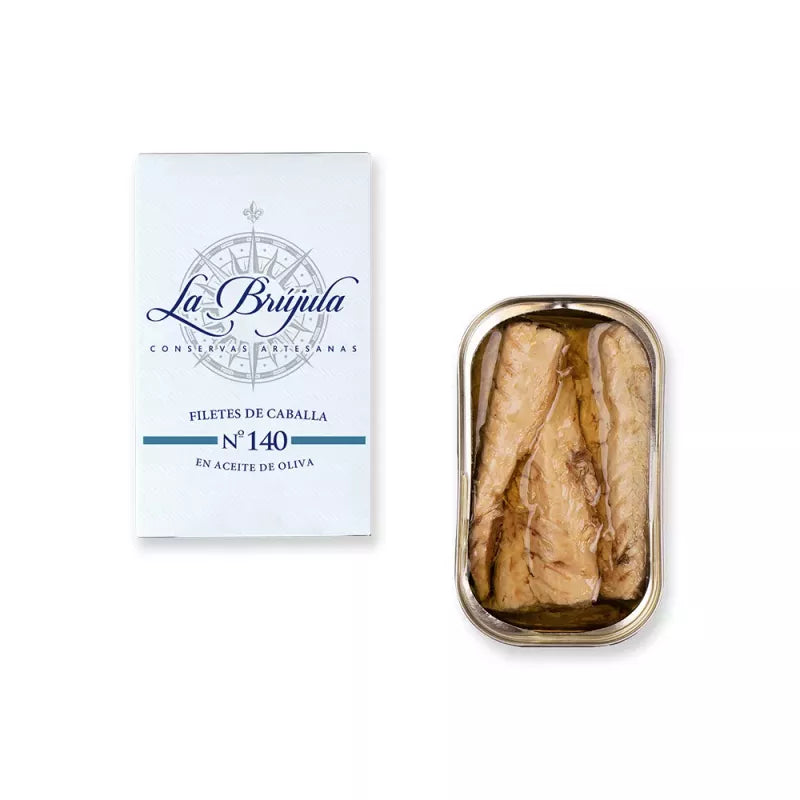 Mackerel Fillets in Olive Oil La Brújula 120 G